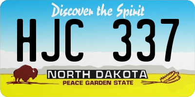 ND license plate HJC337