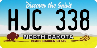 ND license plate HJC338