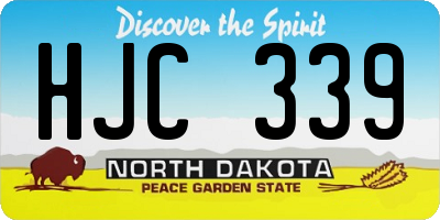 ND license plate HJC339