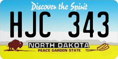 ND license plate HJC343