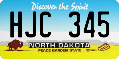 ND license plate HJC345