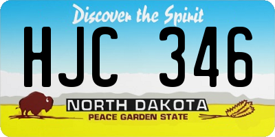 ND license plate HJC346