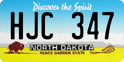 ND license plate HJC347
