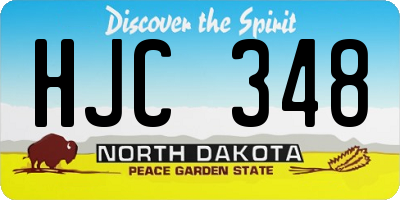 ND license plate HJC348