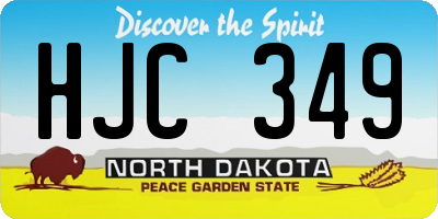 ND license plate HJC349