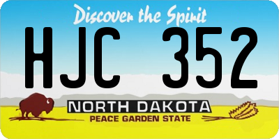 ND license plate HJC352