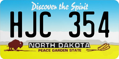 ND license plate HJC354