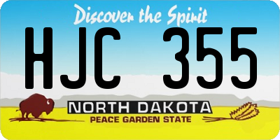 ND license plate HJC355