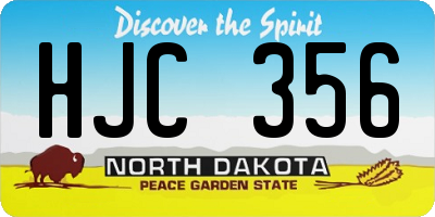 ND license plate HJC356