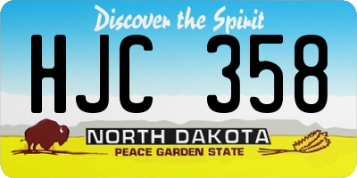 ND license plate HJC358