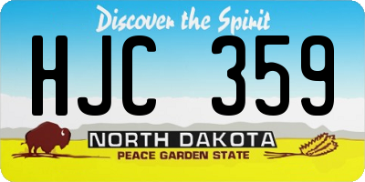 ND license plate HJC359