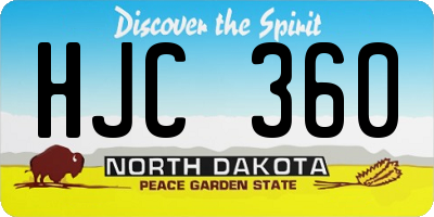 ND license plate HJC360