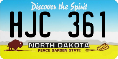ND license plate HJC361