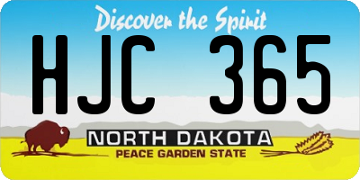 ND license plate HJC365