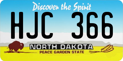 ND license plate HJC366