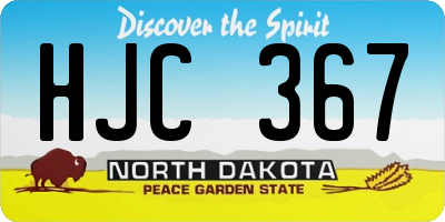 ND license plate HJC367