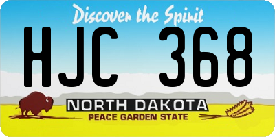 ND license plate HJC368