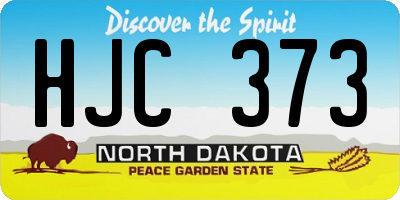 ND license plate HJC373
