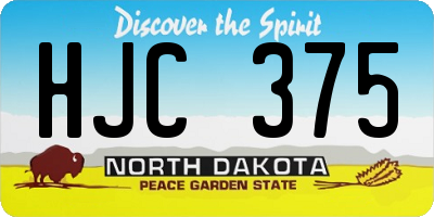 ND license plate HJC375