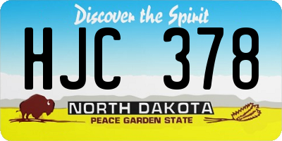 ND license plate HJC378