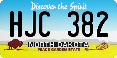 ND license plate HJC382