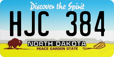 ND license plate HJC384