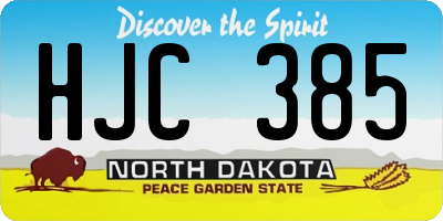 ND license plate HJC385