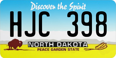 ND license plate HJC398