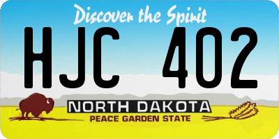 ND license plate HJC402