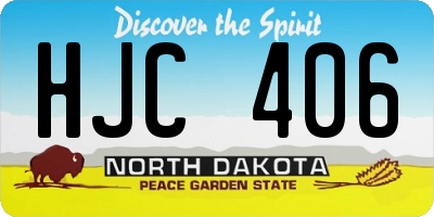 ND license plate HJC406