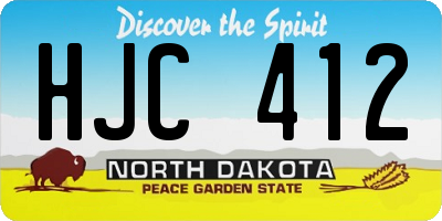 ND license plate HJC412