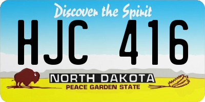 ND license plate HJC416