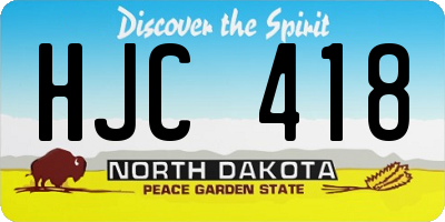 ND license plate HJC418