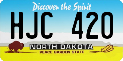 ND license plate HJC420