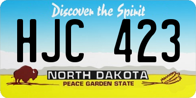 ND license plate HJC423
