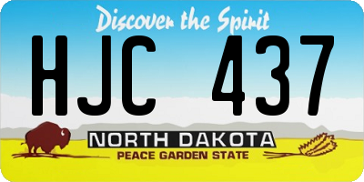 ND license plate HJC437