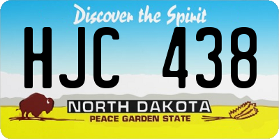 ND license plate HJC438