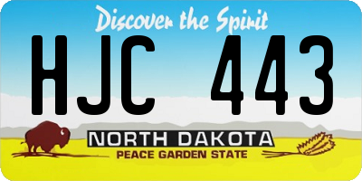 ND license plate HJC443