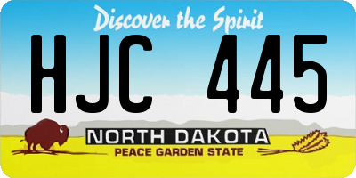 ND license plate HJC445
