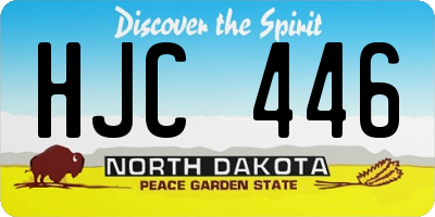 ND license plate HJC446