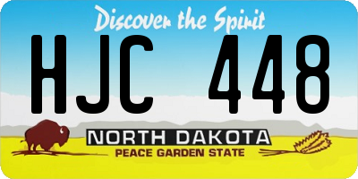 ND license plate HJC448
