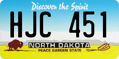 ND license plate HJC451