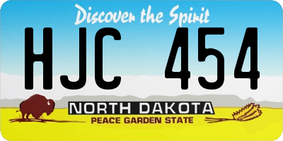 ND license plate HJC454
