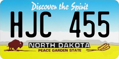 ND license plate HJC455