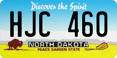 ND license plate HJC460