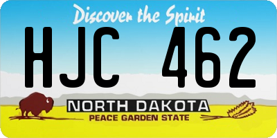 ND license plate HJC462