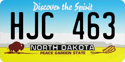 ND license plate HJC463