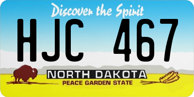 ND license plate HJC467