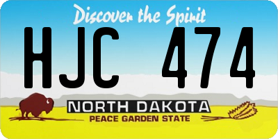 ND license plate HJC474