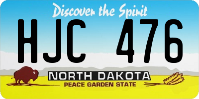 ND license plate HJC476